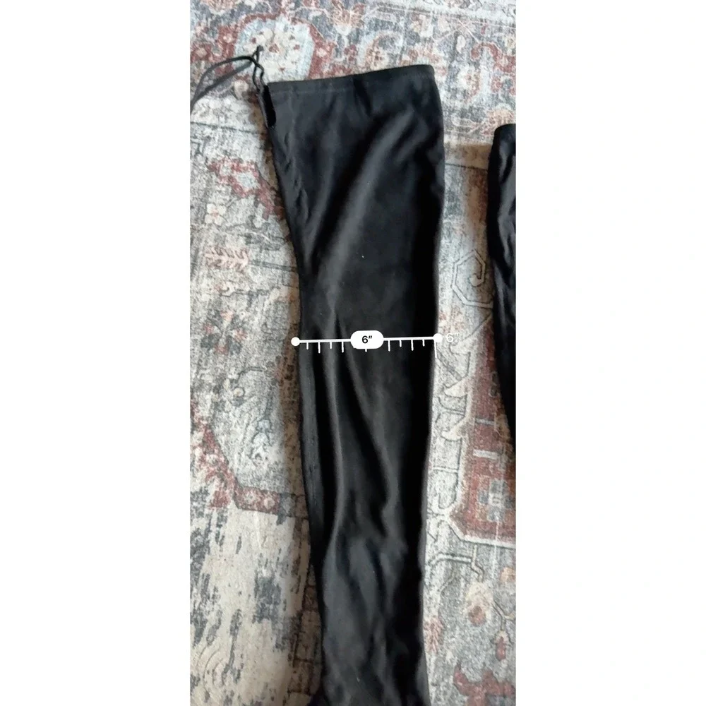 LILIANA Black Pointed Toe Stiletto Over Knee Boots 8.5 Whimsigoth Party‎ Sexy